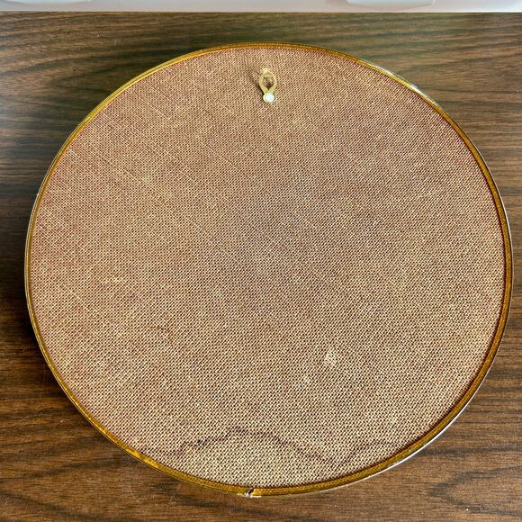 Vintage Round Bubble Glass Wall Art English Cottage Scene 12” Gold Frame - Picture 10 of 11